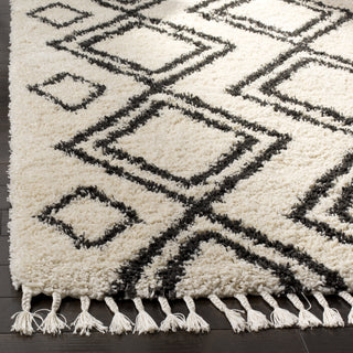 Safavieh Moroccan Fringe Shag MFG247B Cream/Charcoal Area Rug 