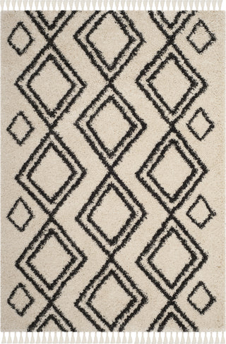 Safavieh Moroccan Fringe Shag MFG247B Cream/Charcoal Area Rug main image