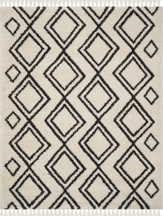 Safavieh Moroccan Fringe Shag MFG247B Cream/Charcoal Area Rug 