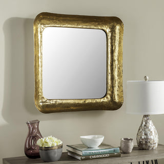 Safavieh Geri Square Iron Mirror Gold / White  Feature