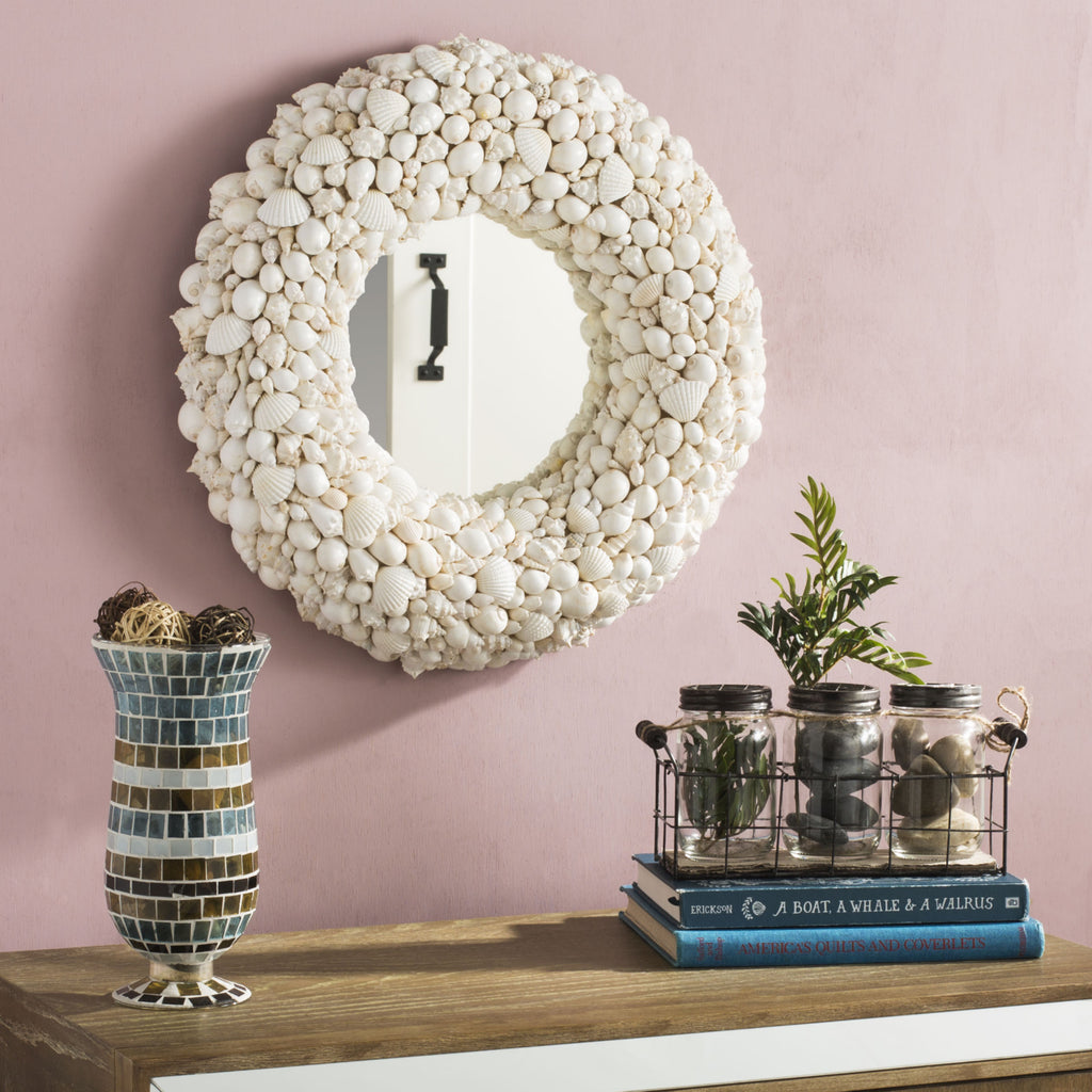 Safavieh Merrigan Mirror White Mix Shell  Feature