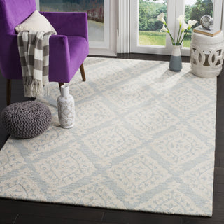 Safavieh Micro-Loop 200 210 Light Blue Area Rug Room Scene Feature