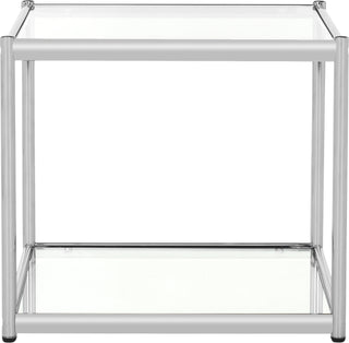 Safavieh Lilias Glass End Table Chrome Furniture 