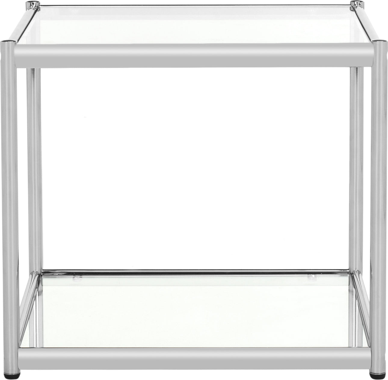 Safavieh Lilias Glass End Table Chrome Furniture main image