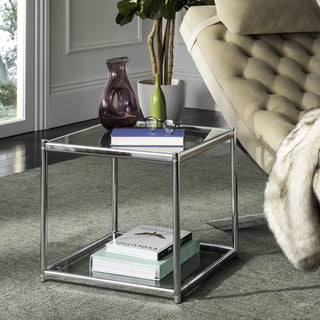 Safavieh Lilias Glass End Table Chrome  Feature