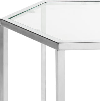 Safavieh Teagan Glass End Table Chrome Furniture 