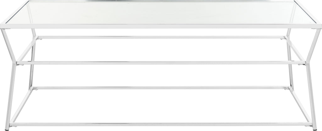 Safavieh Ellie Glass Coffee Table Chrome Furniture main image