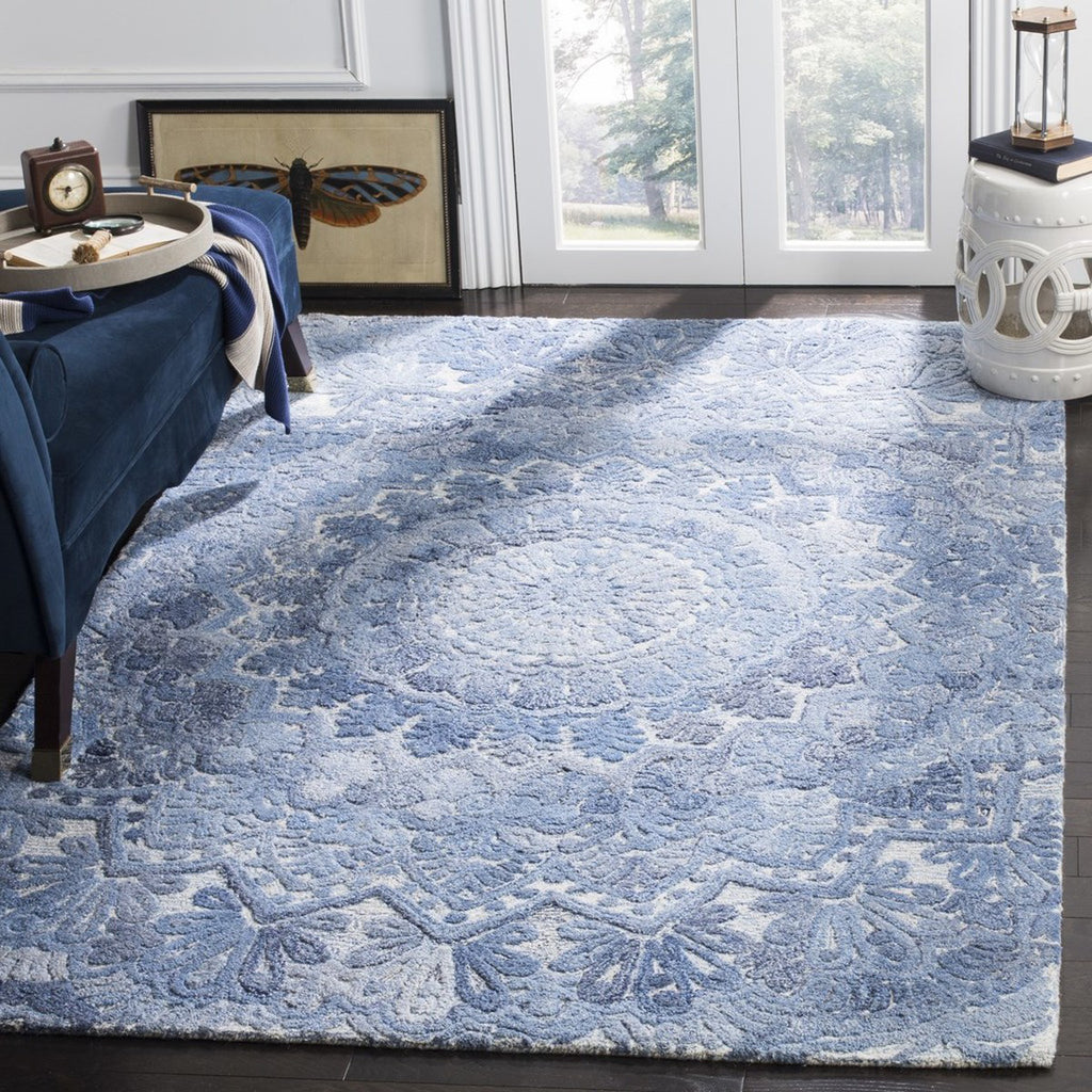 Safavieh Marquee 110 Blue/Ivory Area Rug Room Scene Feature