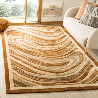 Safavieh Martha Stewart Marble Swirl Oct Leaf Red Area Rug Room Scene Feature