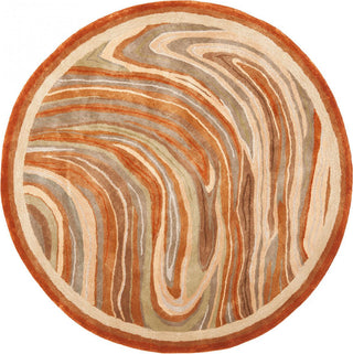 Safavieh Martha Stewart Marble Swirl Oct Leaf Red Area Rug Round