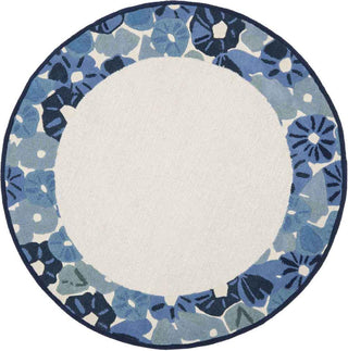 Safavieh Martha Stewart Poppy Border Azurite Blue Area Rug Round