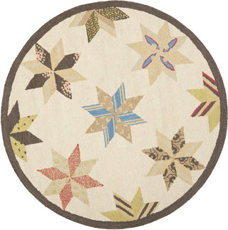 Safavieh Martha Stewart Lemoyne Star Bone Foler Wht Area Rug Round