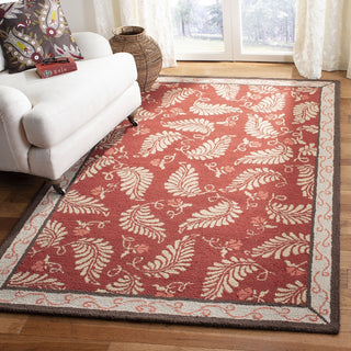 Safavieh Martha Stewart Fern Frolic Saffron Red Area Rug Room Scene Feature