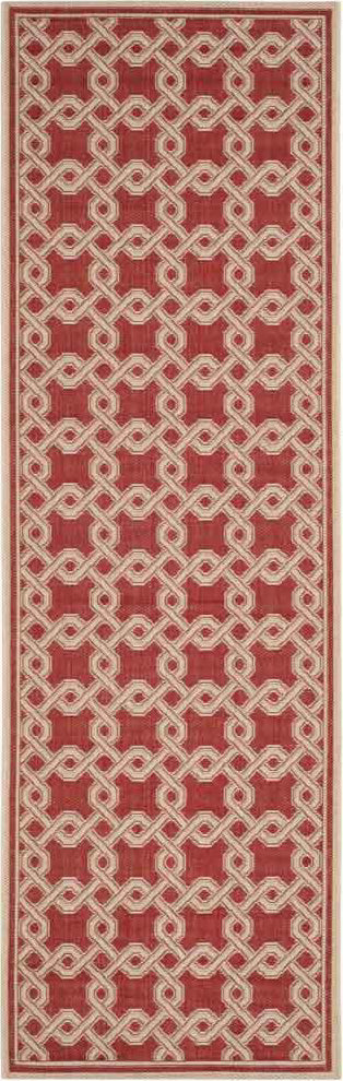 Safavieh Martha Stewart MSR4253 Red/Creme Area Rug Runner Image