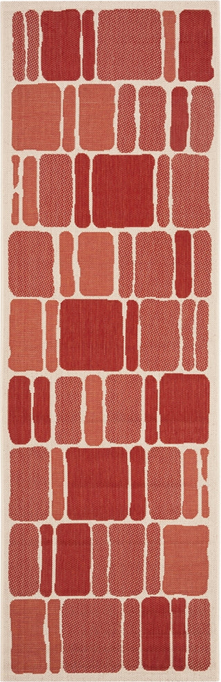 Safavieh Martha Stewart MSR4289 Beige/Red Area Rug Runner Image