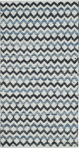 Safavieh Montauk MTK120 Ivory Blue/Black Area Rug 3' X 5'