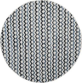 Safavieh Montauk MTK120 Ivory Blue/Black Area Rug 6' Round