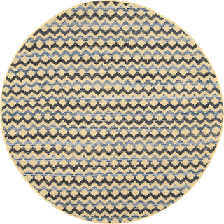 Safavieh Montauk MTK120 Gold/Blue/Black Area Rug 6' Round