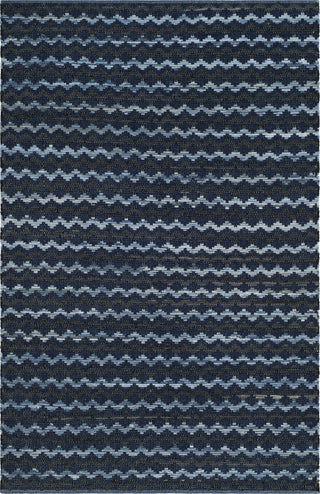 Safavieh Montauk MTK120 Navy Blue/Black Area Rug 5' X 8'