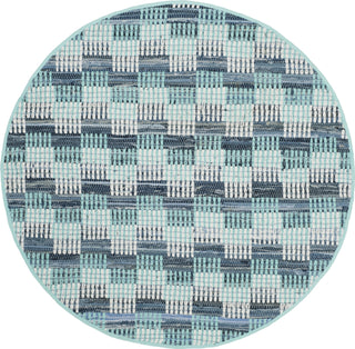 Safavieh Montauk MTK121 Turquoise/Multi Area Rug 4' Round