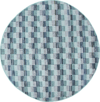 Safavieh Montauk MTK121 Turquoise/Multi Area Rug 6' Round