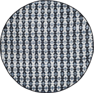 Safavieh Montauk MTK123 Ivory Blue/Black Area Rug 6' Round