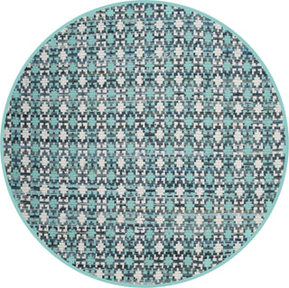 Safavieh Montauk MTK123 Turquoise/Multi Area Rug 6' Round