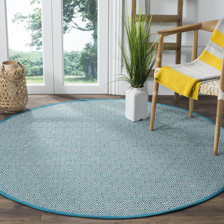 Safavieh Montauk MTK515 Ivory/Turquoise Area Rug Room Scene