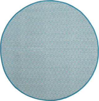 Safavieh Montauk MTK515 Ivory/Turquoise Area Rug 6' Round