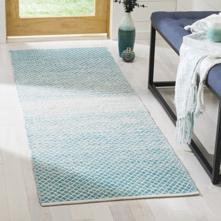 Safavieh Montauk MTK601 Turquoise/Ivory Area Rug Room Scene Feature