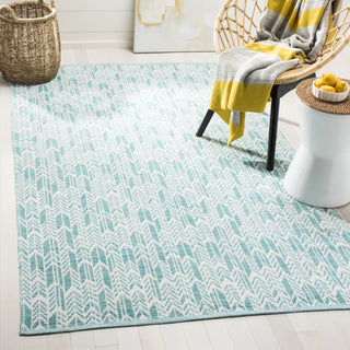 Safavieh Montauk MTK609 Aqua/Ivory Area Rug Room Scene