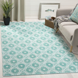 Safavieh Montauk MTK612 Aqua/Ivory Area Rug Room Scene