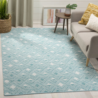 Safavieh Montauk MTK614 Aqua/Ivory Area Rug Room Scene