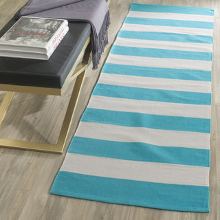 Safavieh Montauk MTK712 Turquoise/Ivory Area Rug Room Scene