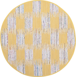 Safavieh Montauk MTK721 Yellow/Multi Area Rug 6' Round