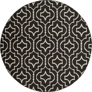 Safavieh Montauk MTK722 Black/Ivory Area Rug Round