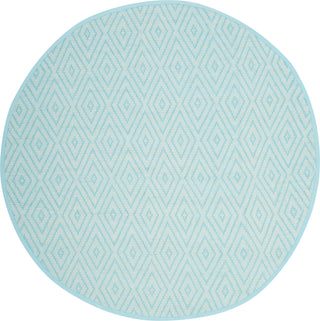 Safavieh Montauk MTK811 Turquoise/Ivory Area Rug 6' Round