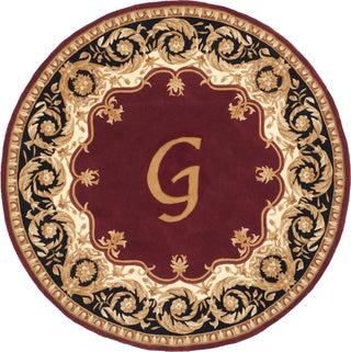 Safavieh Naples 520 Maroon/Beige Area Rug Round Feature