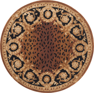 Safavieh Naples Na712 Black/Gold Area Rug Round