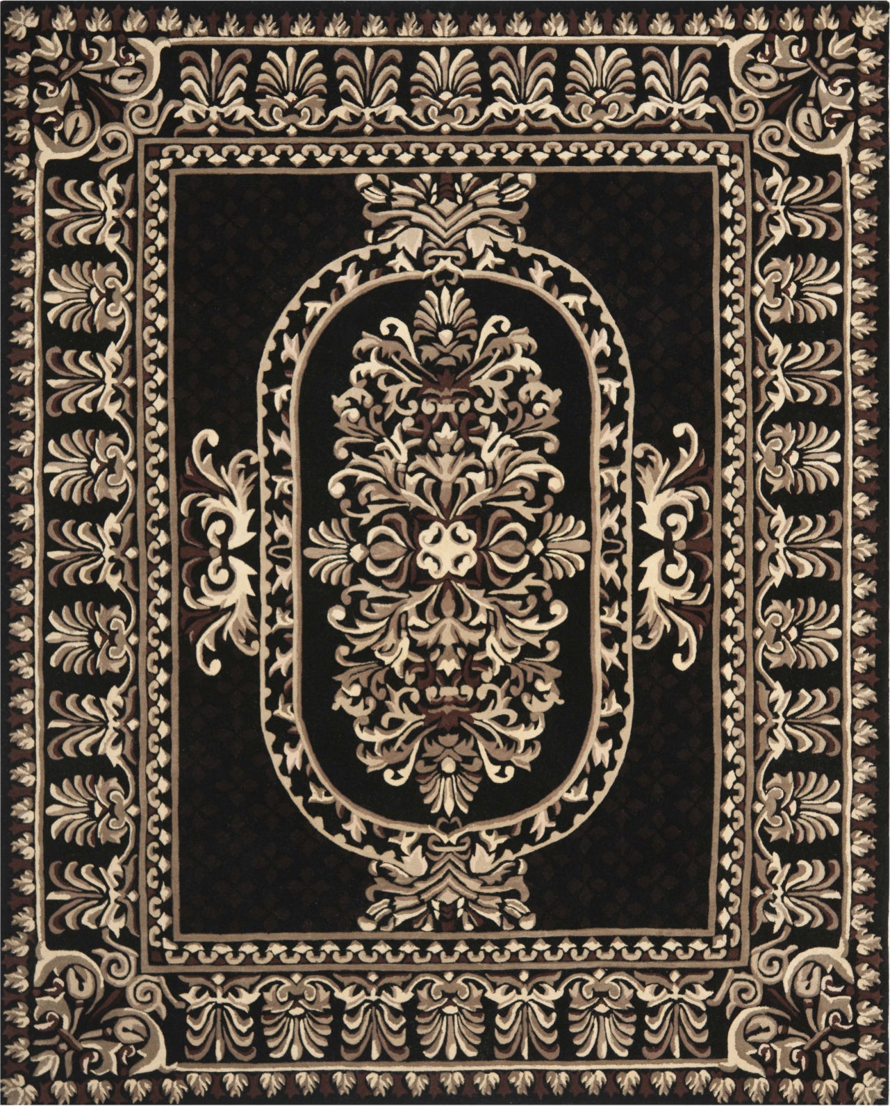 Safavieh Naples NA712 Black/Gold 8' x 8' Round Area Rug