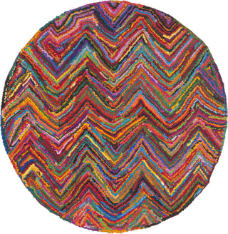 Safavieh Nantucket Pink/Multi Area Rug Round