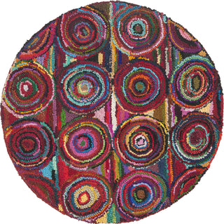 Safavieh Nantucket Pink/Multi Area Rug Round