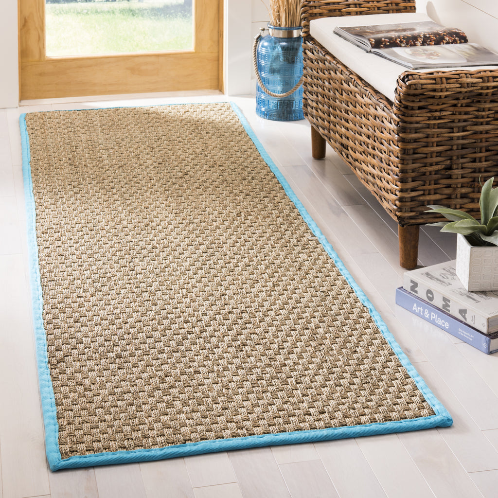 Safavieh Natural Fiber NF114S Natural/Turquoise Area Rug  Feature