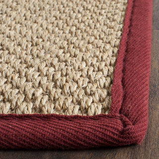 Safavieh Natural Fiber NF141D Maize/Burgundy Area Rug 