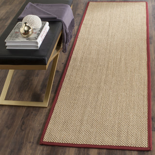 Safavieh Natural Fiber NF141D Maize/Burgundy Area Rug  Feature