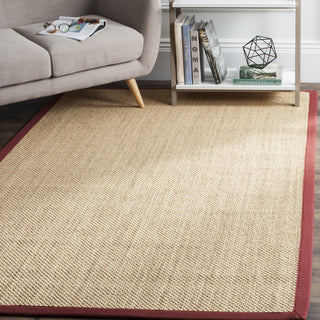 Safavieh Natural Fiber NF141D Maize/Burgundy Area Rug 