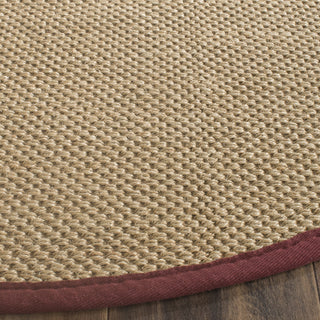 Safavieh Natural Fiber NF141D Maize/Burgundy Area Rug 