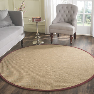 Safavieh Natural Fiber NF141D Maize/Burgundy Area Rug 