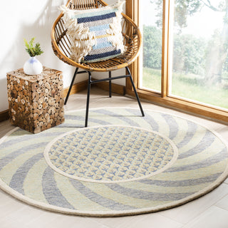 Safavieh Novelty 108 Ivory Blue/Gold Area Rug Room Scene Feature