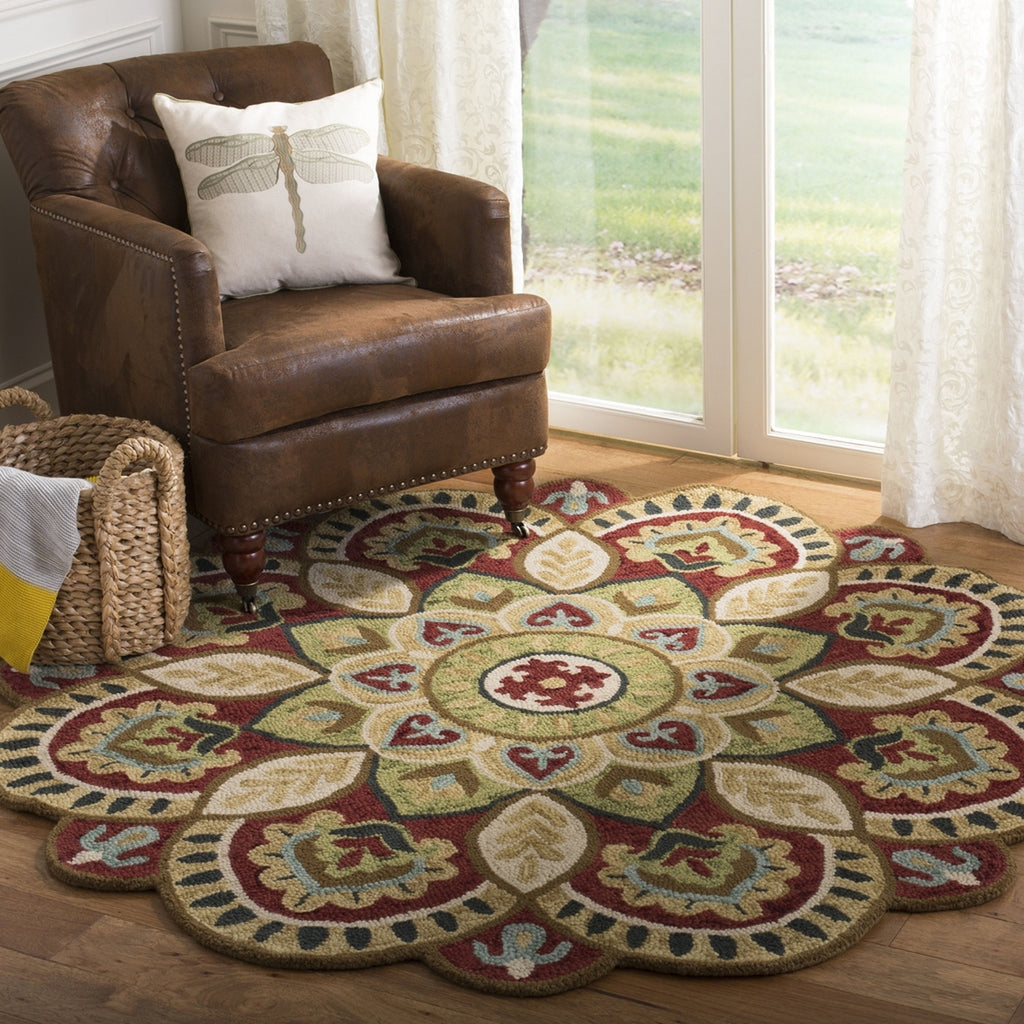 Safavieh Novelty 604 Red/Taupe Area Rug Room Scene Feature